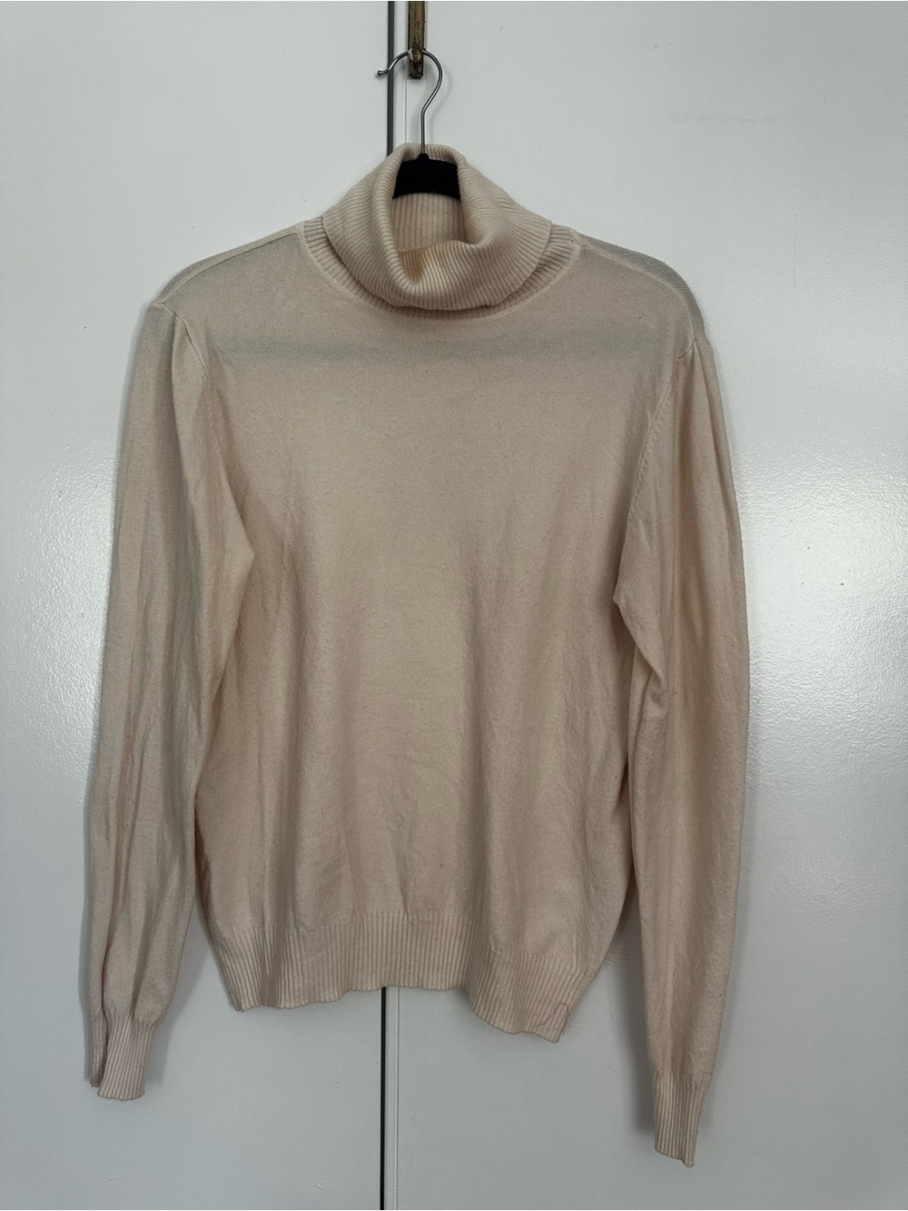 Men's Turtleneck Sweater in Light Cream